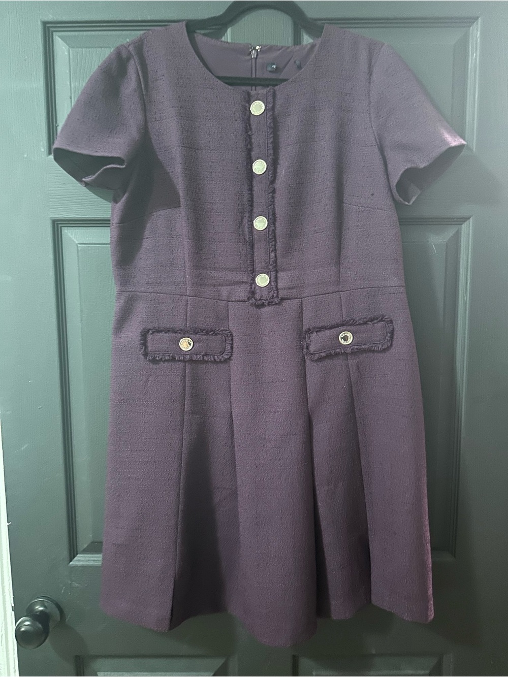 Classic Purple Short Sleeve Dress